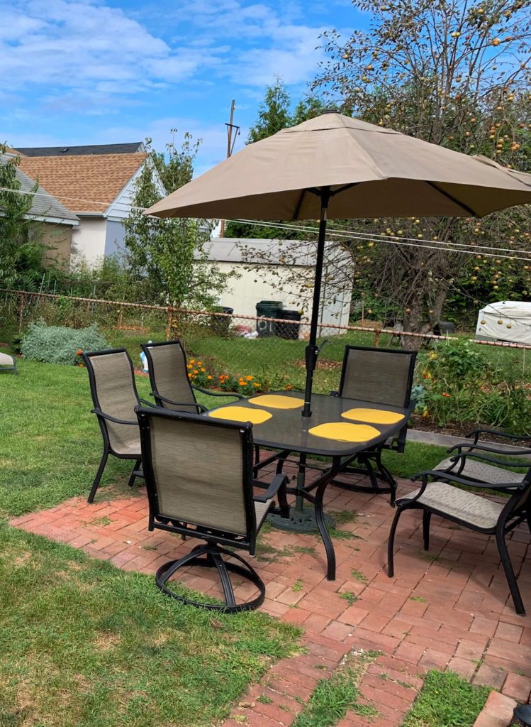 outdoor patio set after