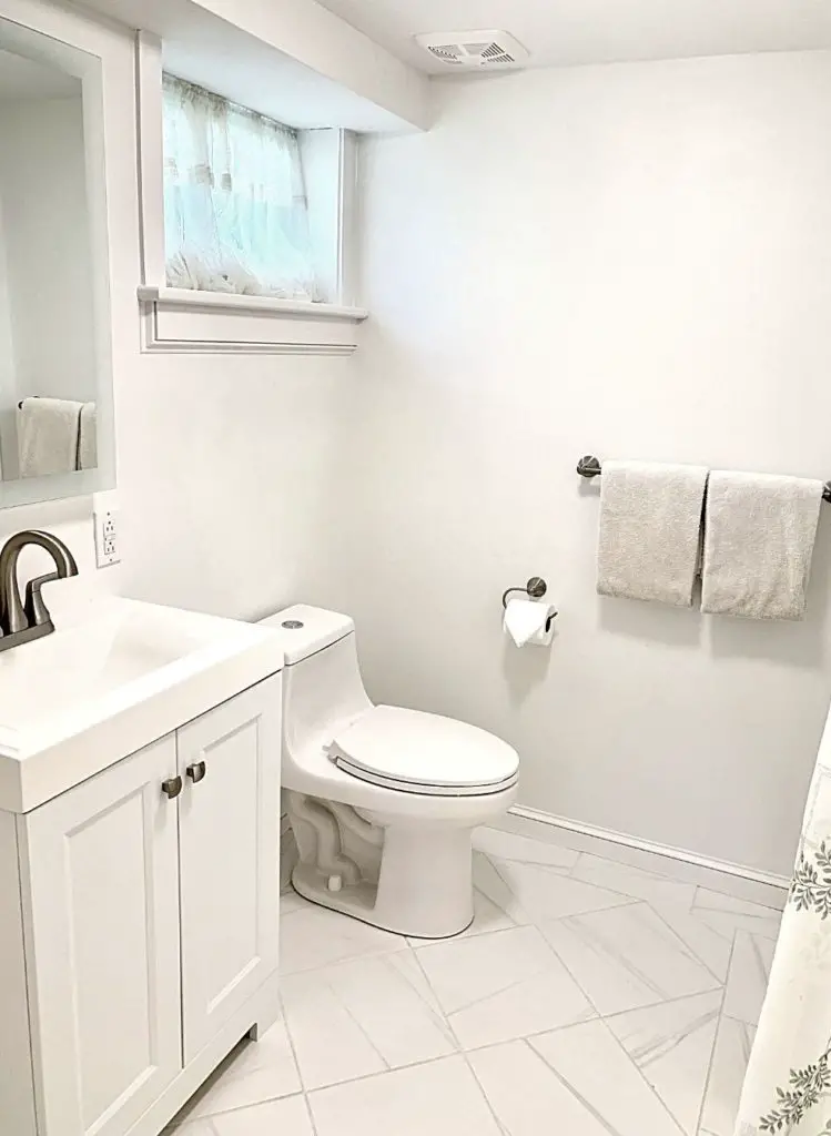 basement bathroom before and after