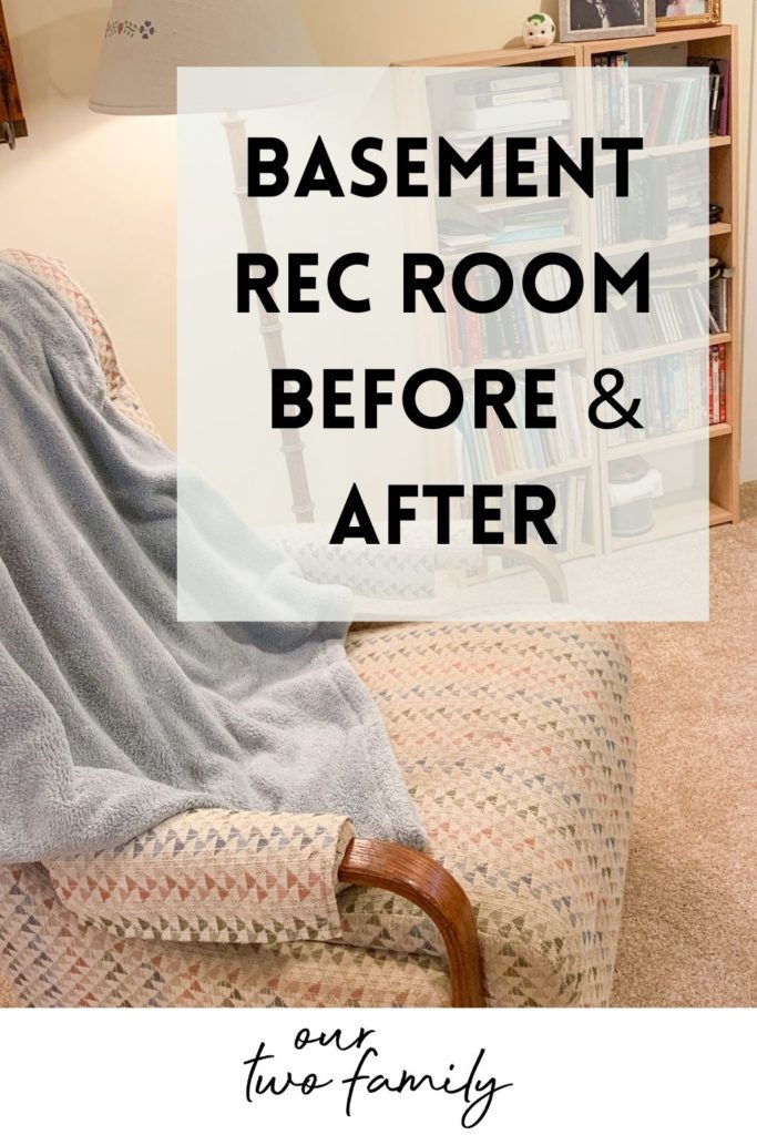 basement rec room before and after
