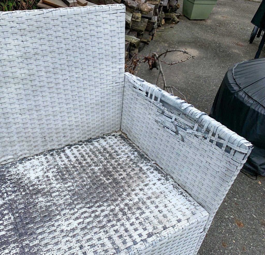 broken wicker furniture arm