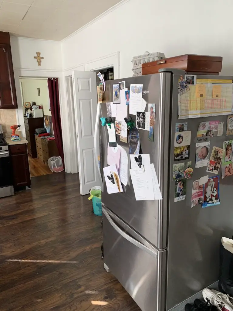 kitchen renovation with fridge