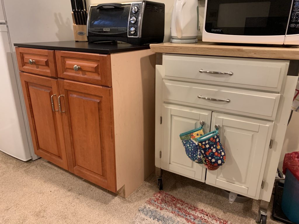 makeshift kitchen cabinets
