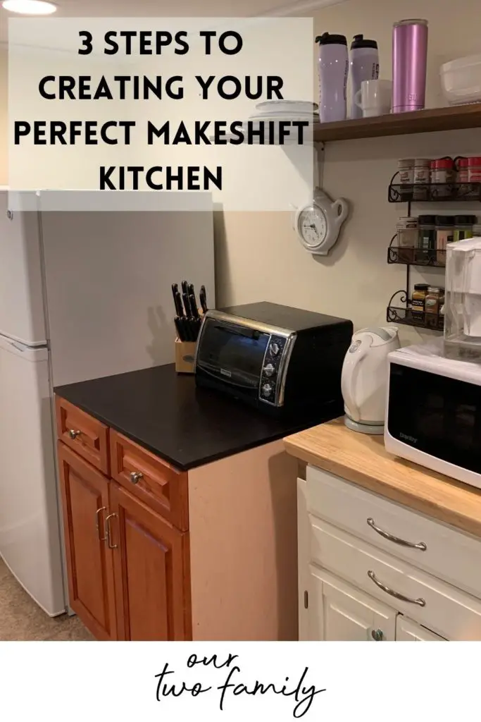 makeshift kitchen during remodel