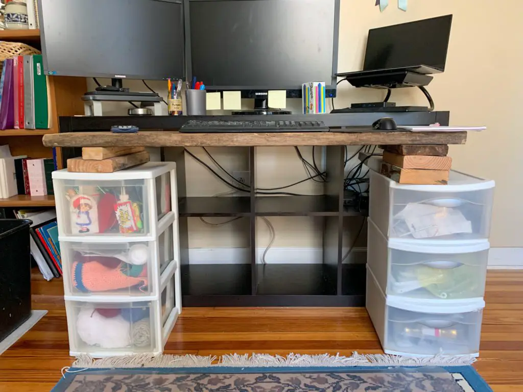 makeshift kitchen during remodel